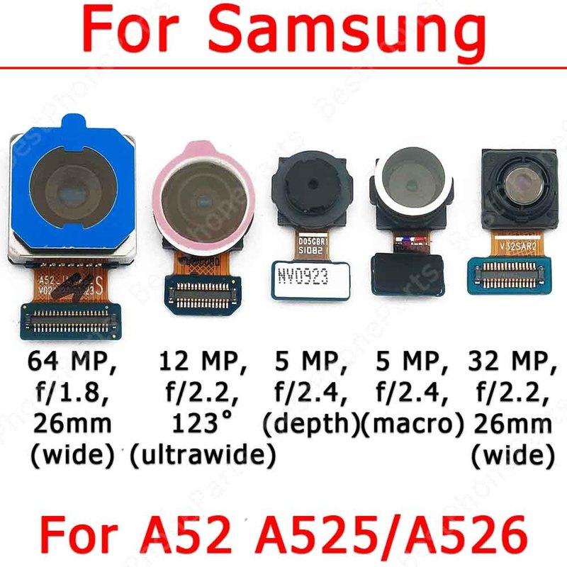 Передняя и задняя камеры для Samsung Galaxy A52 A525 A526 Задняя сторона Селфи Фронтальная камера Модуль Шлейф Запасные части