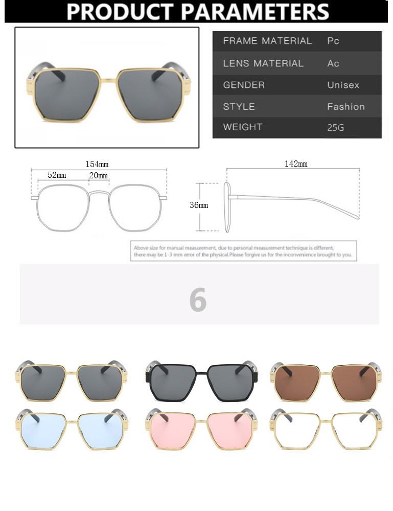 New Fashion Square Oversized Sunglasses Women Big Frame Colorful Sun Glasses Female Unisex Black Shades