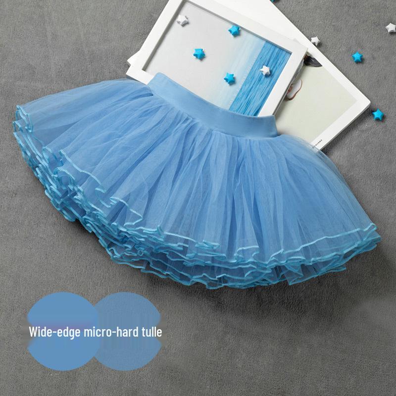 Girls' Tulle Dance Skirt - Short, Puffy, Pink & White Options, Summer Practice Wear