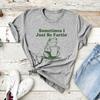 Футболка Sometimes I Just Be Fartin Футболка Funny Frog Футболки с коротким рукавом и графическим принтом Повседневные футболки с круглым вырезом и забавными мемами Уличная одежда