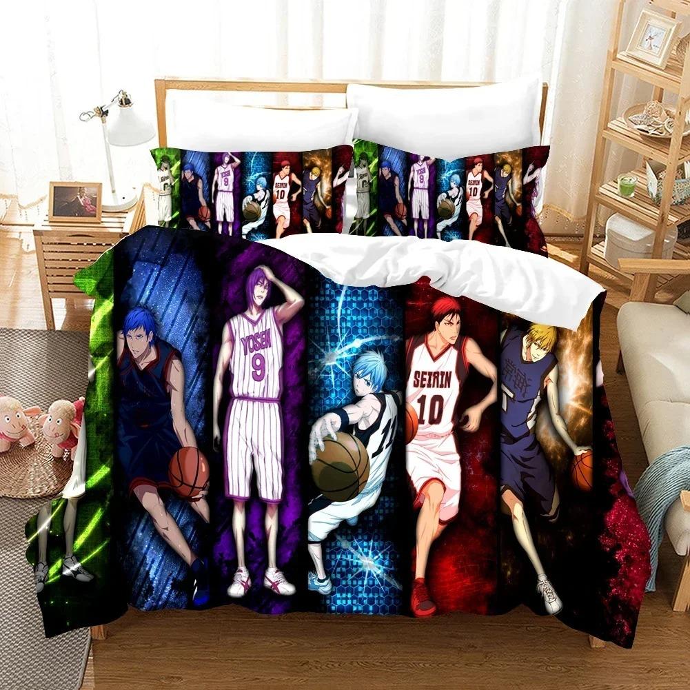 Аниме Kuroko'S Basketball Постельное белье 3D-печать Подходит для спальни Комплект пододеяльника с наволочками Детский домашний текстиль