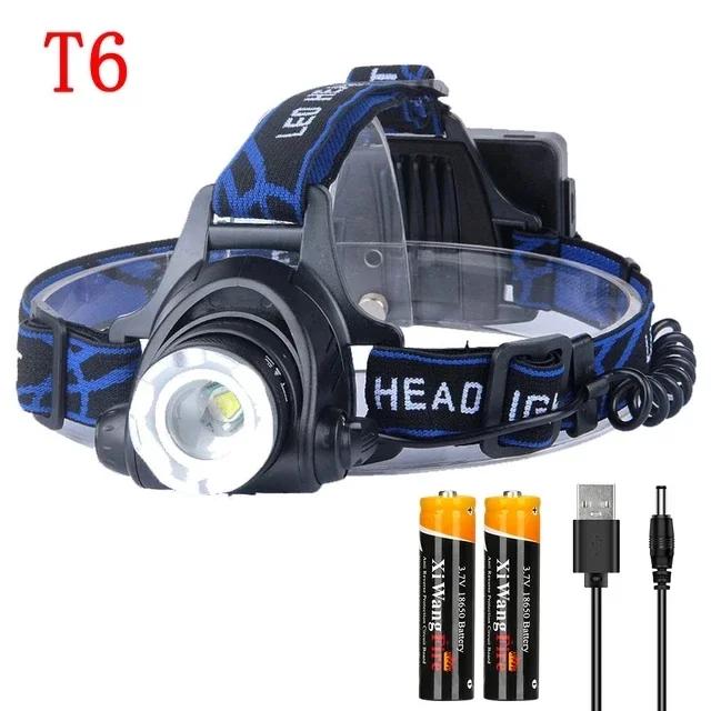 Ultra Bright White Laser LED Headlight Wave Sensing Zoom Flashlight Rechargeable Outdoor Night Fishing Head Mounted Headlight
