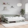 VidaXL Daybed with Pull-out Bed Light Grey 90x200 Cm Velvet 3197063