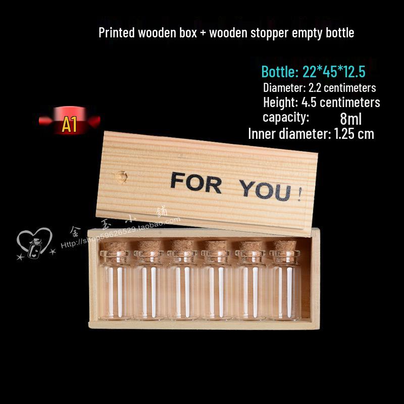 Agarwood Travel Bottle Set: Creative Gift with Wooden Box, Aluminum Lid & Wood Stopper.