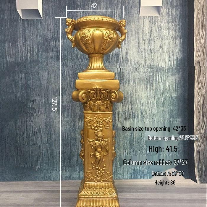 Свадебная золотая римская колонна подставка для цветов – Европейская полосатая трофейная стекловолоконная декорация