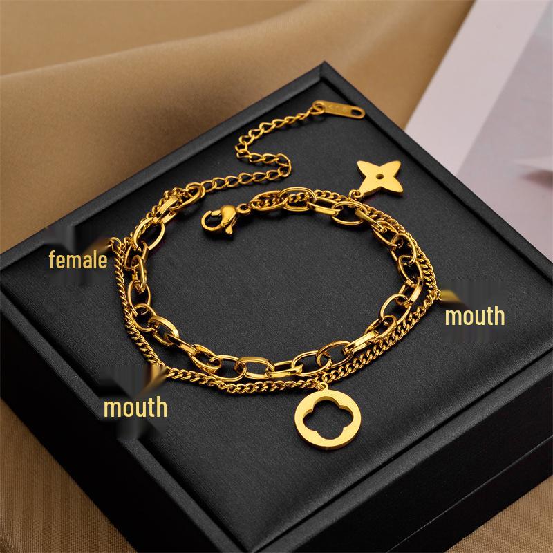 Корейский браслет женской моды из титановой стали Дун Дэмун - Нержавеющий, Высококлассный, Дизайн через границу.