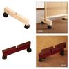 Folding Room Divider Stand Wooden Screen Feet Useful Bracket with Wheels Cut