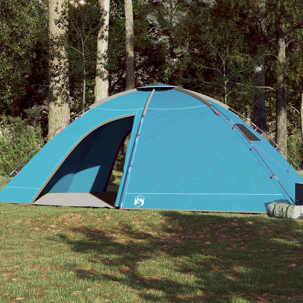 8 Person Camping Tent Blue Waterproof