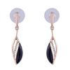 Стильные женские подвесные серьги с эмалью черного цвета, покрытые розовым золотом