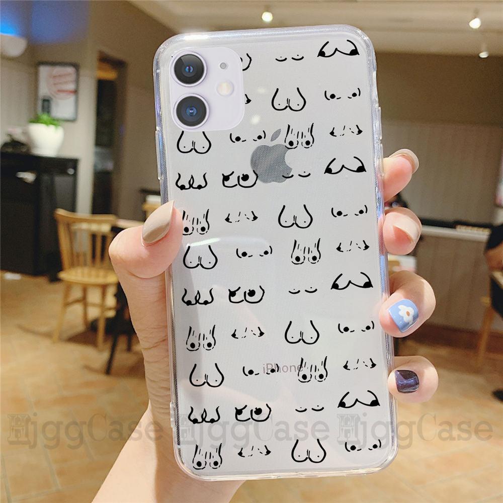 INS смешной Boobs Art эскиз Защитный мягкий чехол для телефона для iPhone 15 14 12 mini 11 13 Pro Xs Max X XR 7 8 Plus SE Силиконовый чехол