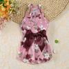 Dog Cute Floral Bow Dresses Pet Dog Wedding Dress for Small Dogs Summer Chihuahua Pug Clothing Puppy Cat Supplies