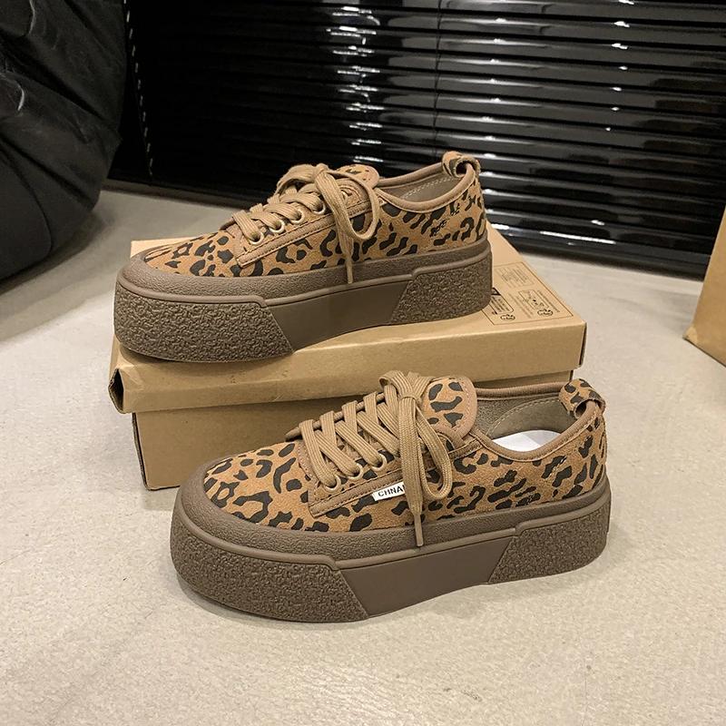 2024 Лидер продаж Женская спортивная обувь Весна и Осень Женские туфли на толстой подошве Зашнурованные туфли с круглым носком Zapatos Mujer