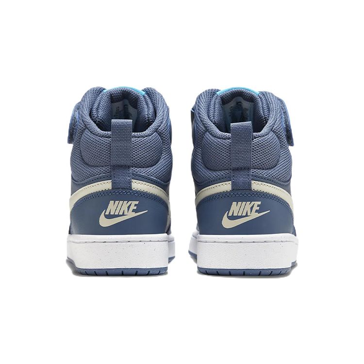 Nike Court Borough Mid 2 Кожа Баланс Поддержка Мид-топ Детские Кеды для Скейтбординга Детские Кеды для Скейтбординга Синий Белый CD7782-402