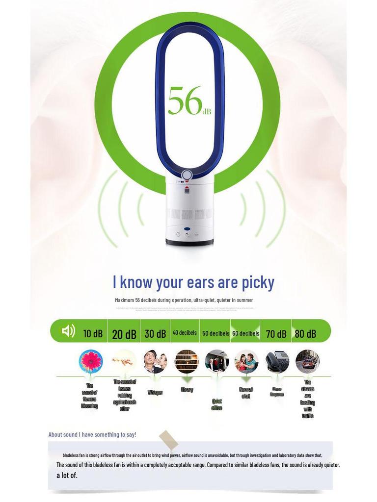 16-42 Inch Bladeless Fan with Negative Ion and Remote Control