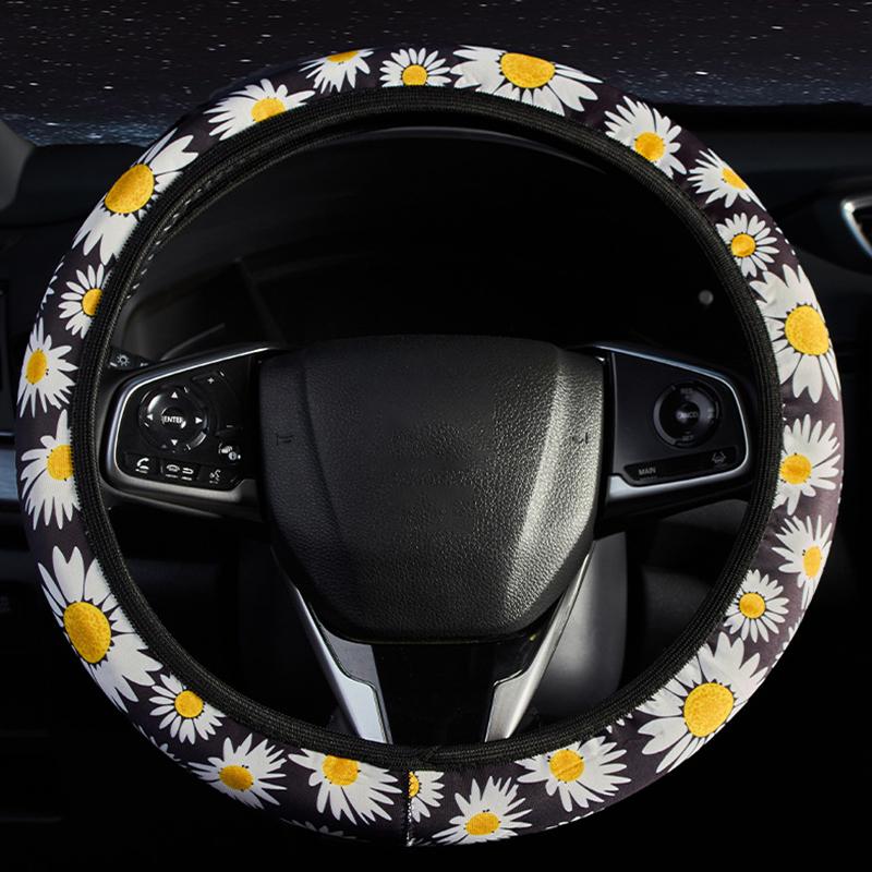 1 шт. автомобильные аксессуары для интерьера 38 см чехол на руль автомобиля с цветочным принтом противоскользящий универсальный протектор рулевого колеса автомобиля