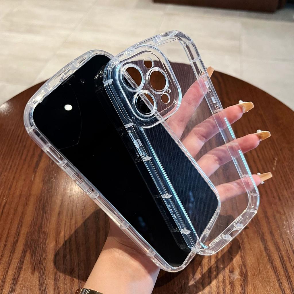 Противоударный силиконовый прозрачный чехол для iPhone 16 15 14 13 12 11 Pro Max XS XR X 7 8 Plus SE мягкий защитный чехол с подушкой безопасности