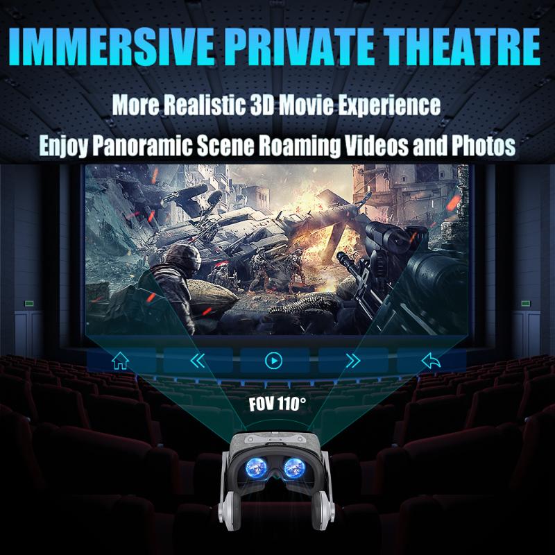 VR 3D очки, Наголовные очки виртуальной реальности VR для захватывающего игрового опыта, Подходят для смартфонов