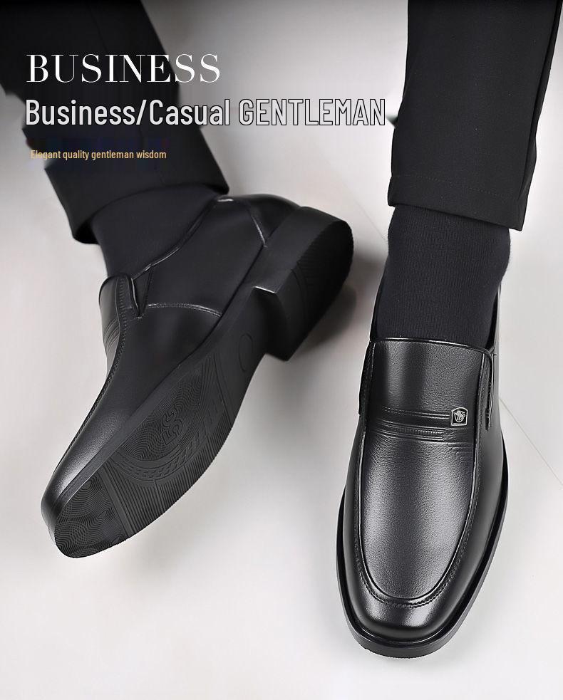 Мужские летние деловые кожаные сандалии: Дышащие, Мягкая подошва, Нескользящие, Полый дизайн, Идеально для папы среднего возраста.