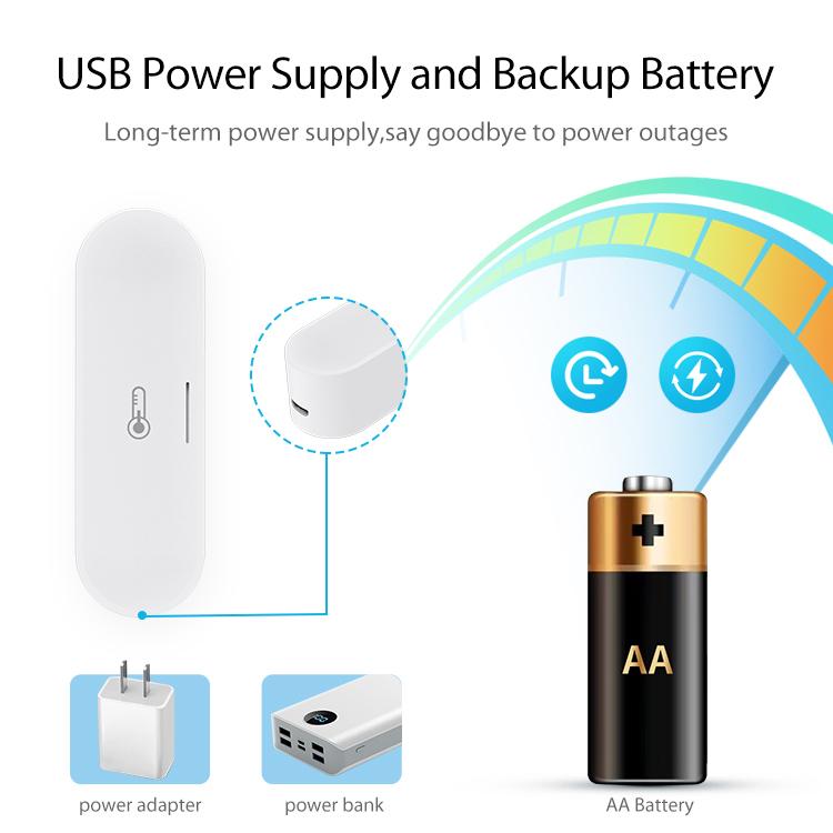 Tuya Zigbee Smart Temperature and Humidity Sensor Micro USB / Battery Powered Home Security Work with Homekit Alexa Google Home