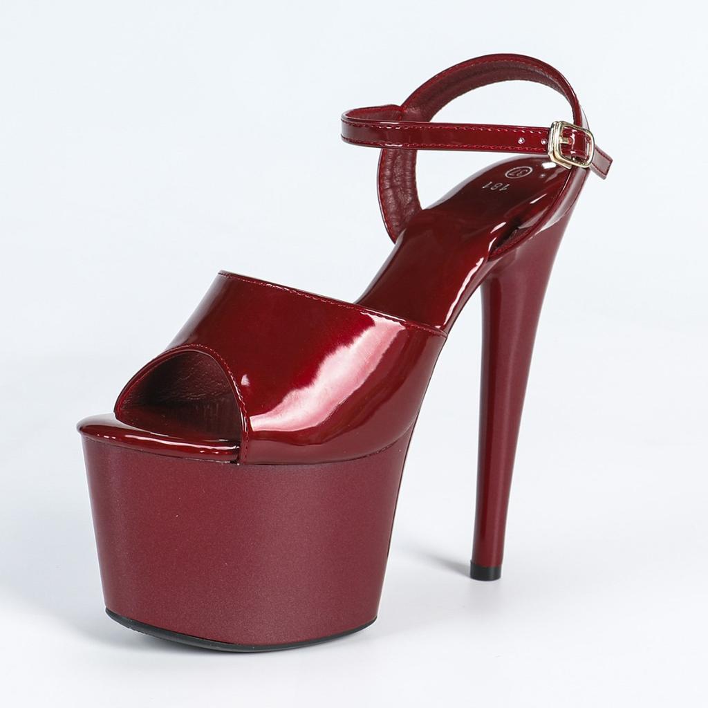 Модные туфли новой модели Супер высокие каблуки 17 см Тонкие каблуки Водонепроницаемые босоножки на платформе Женские прозрачные туфельки из стекла Свадебная обувь