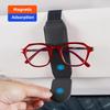 Double Clip Sunglasses Holder Magnetic Leather Glasses Storage For Volvo V60 S90 XC40 V40 XC90 S60 C30 V50 V70 S80 T6 V90 R XC60