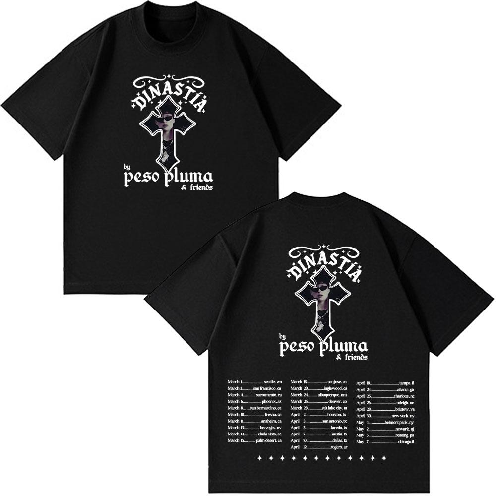 Peso Pluma Dinastia TOUR 2026 Print Tshirt Men Women Fashion Casual Tshirt Shortsleeved Cotton Hiphop Tshirts Streetwear