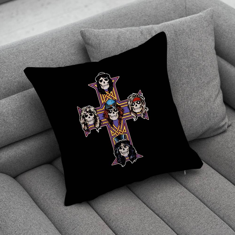 Band GGuns N Roses Print Pattern Sofa Cushion Cover Pillowcase Home Party Car Bedding