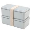 Miyoshi Seisakujyo квадратный интегрированный ланч-бокс со льдом, квадратный ланч-бокс W, 2 яруса, светло-серый xx 12 см, 1000 мл, с перегородками, ланч-бокс для женщин и