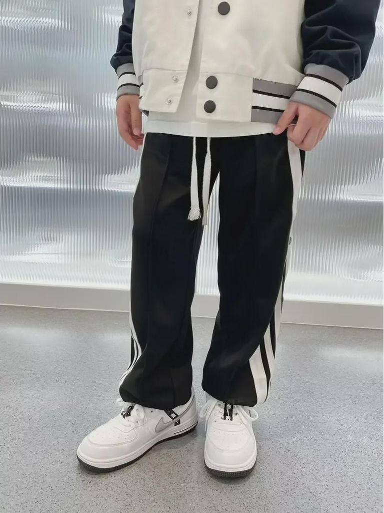 Трендовые спортивные брюки на пуговицах для мальчиков - коллекция осень 2023 г., свободный крой, стильные для детей