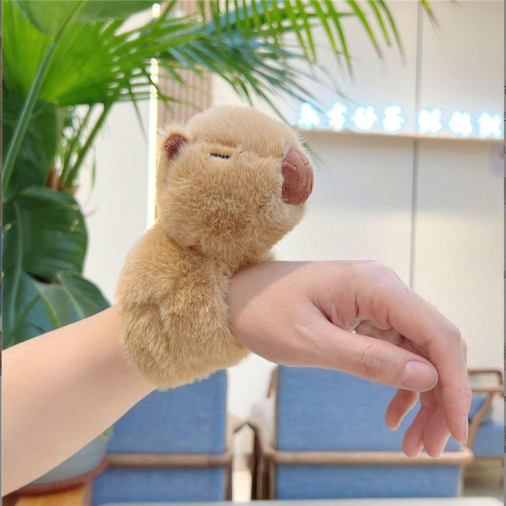 Stuffed Dolls Capybara Slap Bracelets Cartoon Huggers Slap Toy Funny Animal Clap Ring  Kids Gift