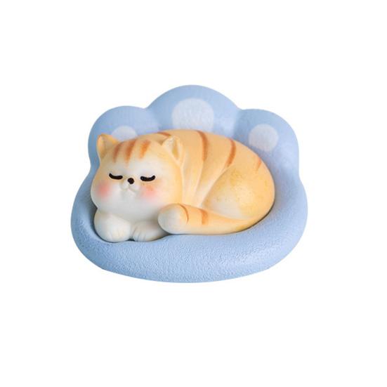 Sleeping Animal Ornament Mini Adorable Cat Dog Pig Rabbit Desktop Decoration for Micro-Landscapes Cars