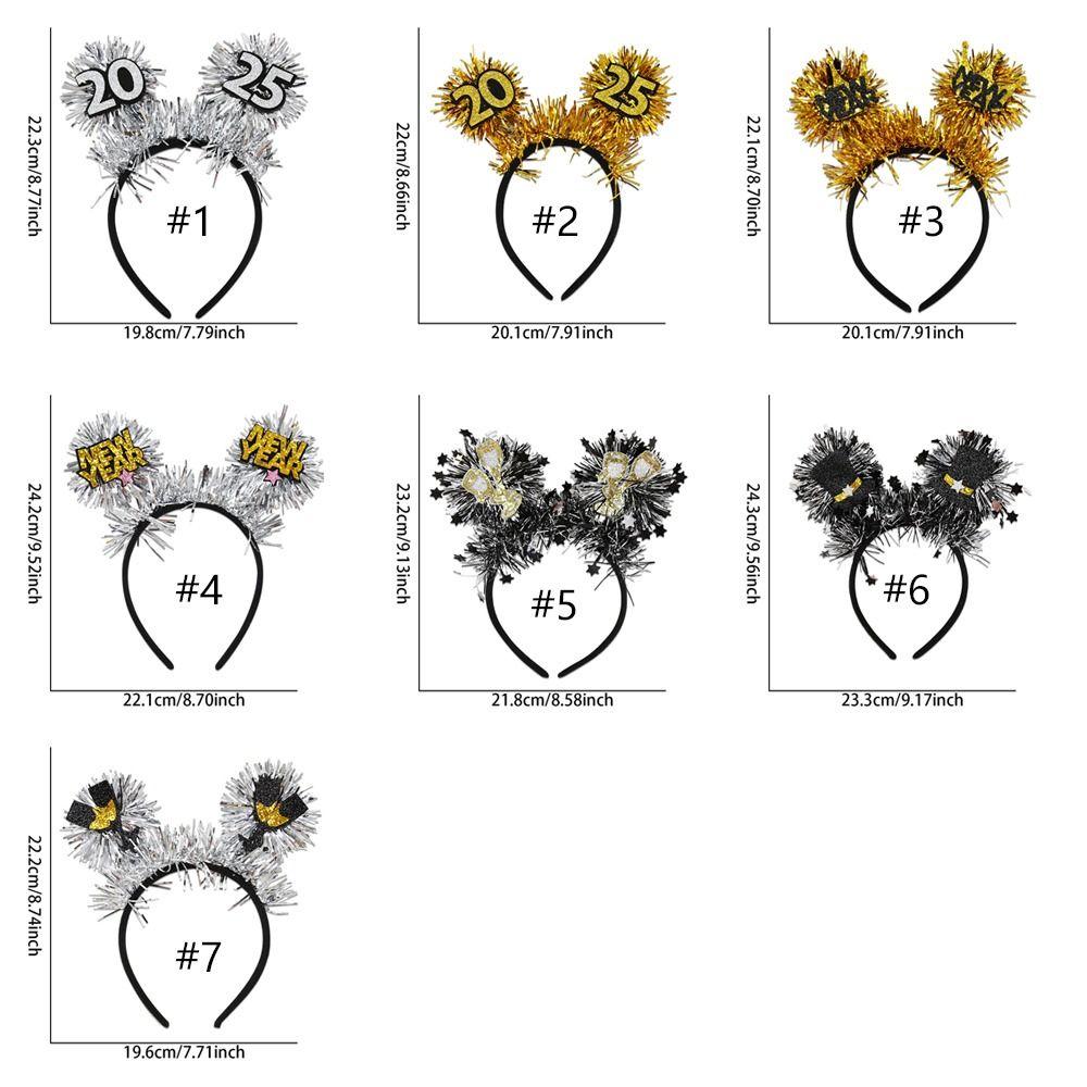 Wear-resistant 2025 New Year Headbands Black Gold Cosplay Headbands Costume Party Accessories