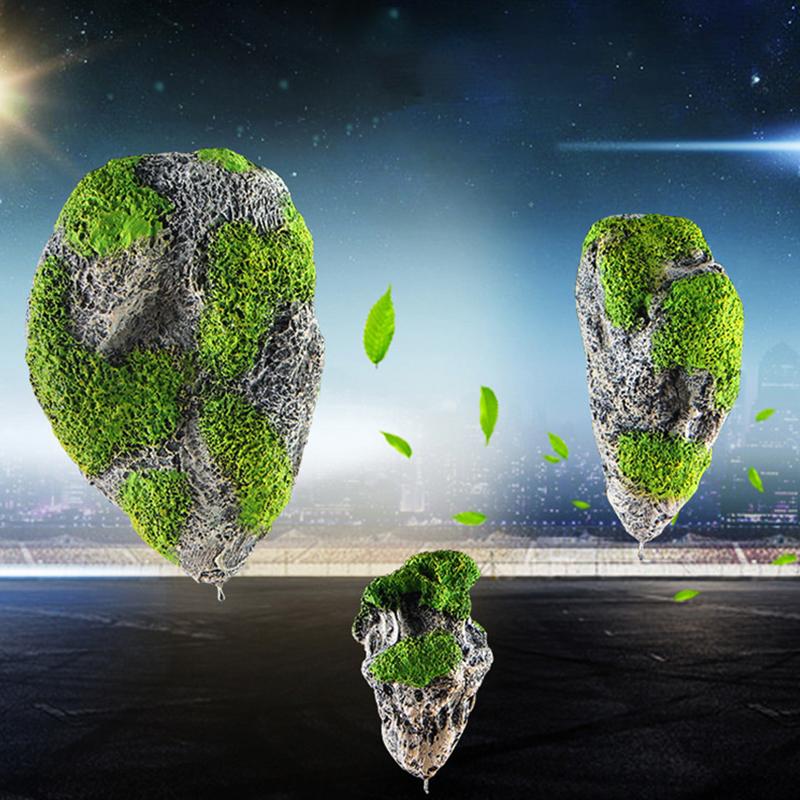 Плавающий камень Подвесной искусственный камень Аквариум Декор Рыбный аквариум Ландшафт