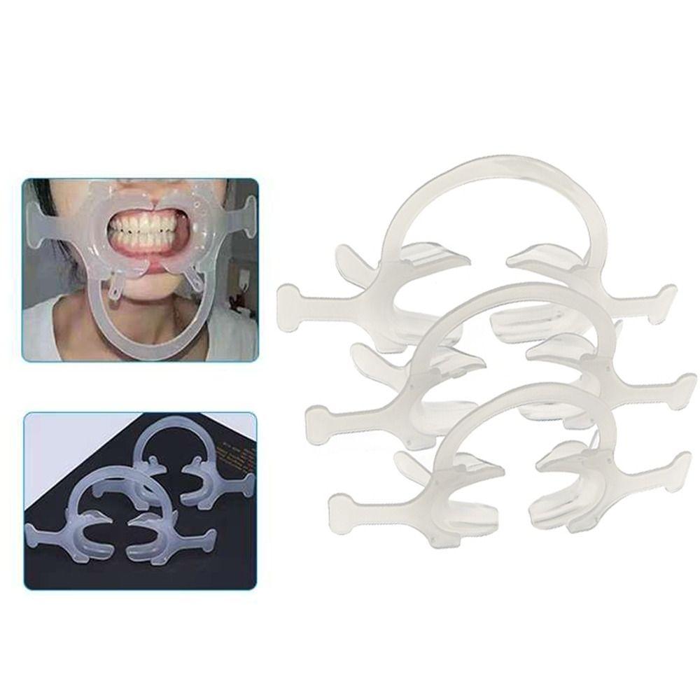 Orthodontic Cheek Lip Retractor with Handle Transparent C Type Mouth Opener   Dental Tool