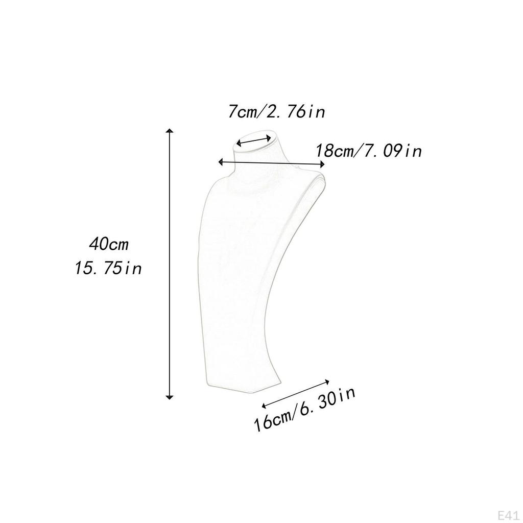 Necklace Bust Display Stand Jewelry Holder Photo Prop, PU Leather Selling Storage Rack Shop