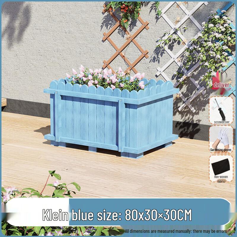 Outdoor Carbonized Solid Wood Planter Box