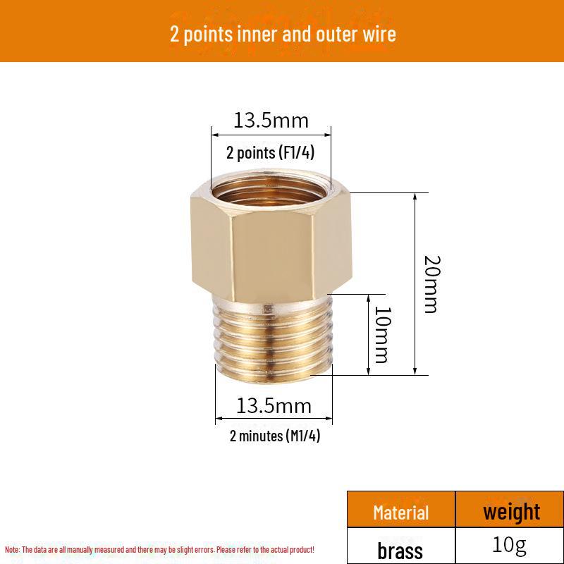 Медный переходник 2346 1/4" для внутренних/внешних соединений проводов - принадлежности для водопроводных/газопроводных труб