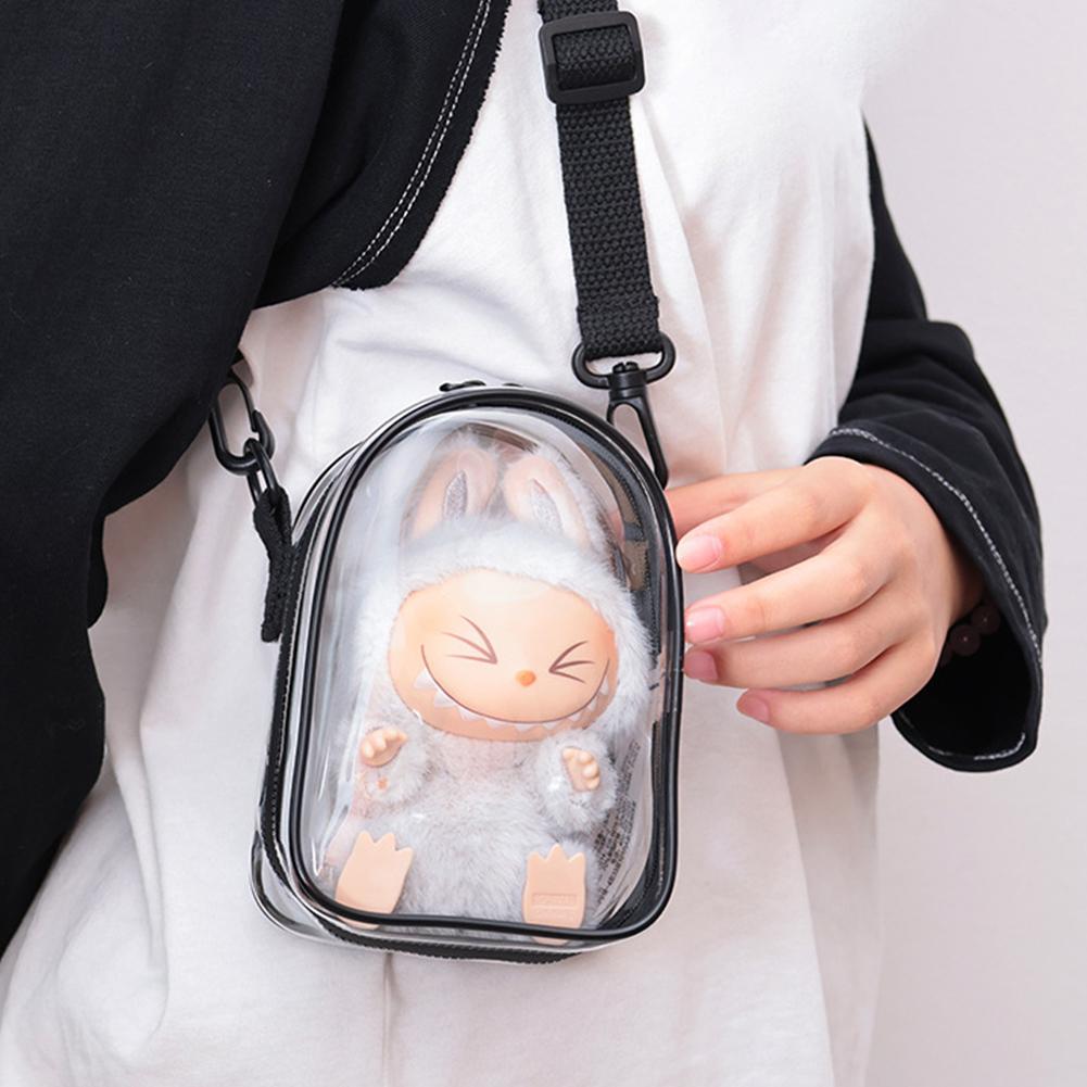 Для 17см Labubu V2 V3 15см Хлопковой Куклы Наряд Сумка Через Плечо Болевая Сумка ПВХ Сумка для Хранения Сумка для Демонстрации Кукол