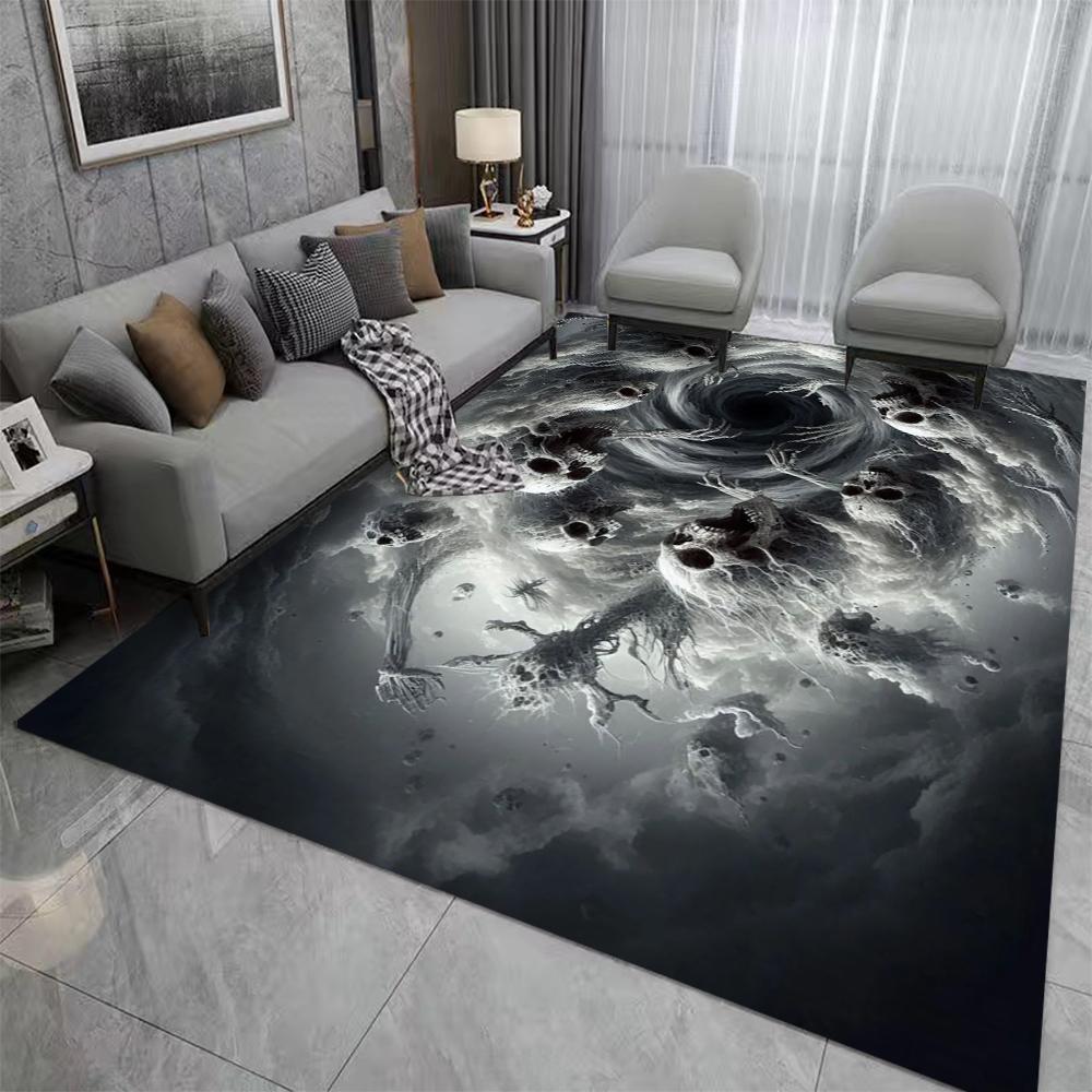 1 шт. Яркий 3D ковер с иллюзией скелета, фланелевый, мягкий, нескользящий, противоусталостный, с красочным клетчатым узором, коврик для пола