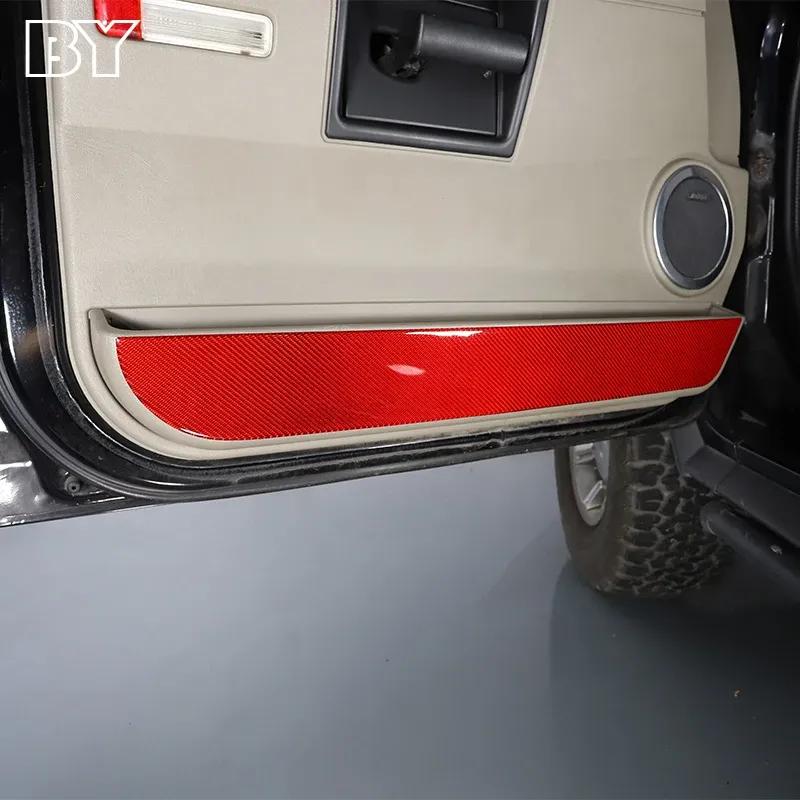 Soft Carbon Fiber Red Car Interior Decoration Cover Stickers Trim Fit For Hummer H2 2003-2007 Car Accessories Parts