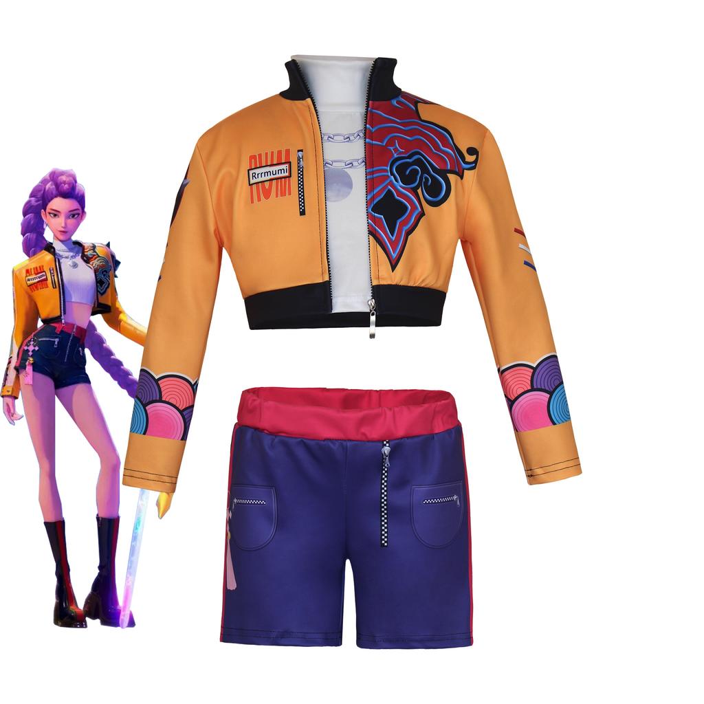 2025 Новый фильм K-Pop Мира Руми Зои Хантерс Косплей Костюм Хэллоуин Карнавал Демон Сцена 3D Принт Узор Ролевая Одежда