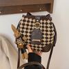 Bag Women'S Autumn And Winter Retro Rhombus Bucket Bag Fashion Niche Design Shoulder Crossbody Bag