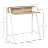 Writing Desk Computer Table Home Office PC Laptop Workstation Storage Shelf 84L x 45W cm White and Oak