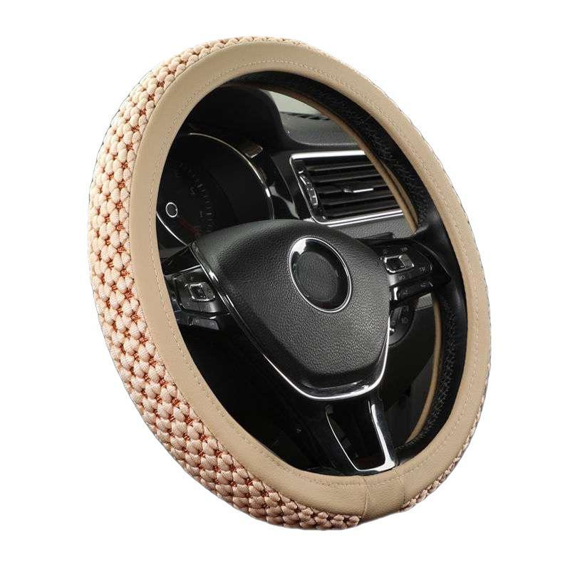 Универсальный чехол на руль автомобиля из искусственного шелка для всех четырех сезонов, впитывающий пот и удобный.