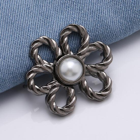 Yousheng 4 шт. Пуговицы для джинсов с цветком, Утягиватель талии брюк, Съемные декоративные пряжки для талии, Регулируемые зажимы для брюк без шитья для свободных джинсов