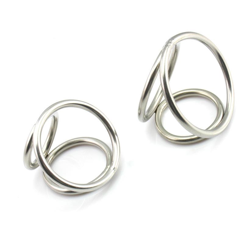 Кольцо на пенис из нержавеющей стали, кольцо с тремя кольцами, секс-игрушки, секс-инструменты, страсть, оргазм, игрушки для взрослых, вспомогательное средство для тренировки нижней части тела