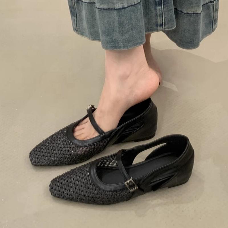 Модные SUOJIALUN Осенние Женские Плоские Туфли Модные Сетчатые С Вырезами Круглый Носок Мелкие Женские Повседневные Туфли-Лоферы Повседневные Туфли Mary Jane
