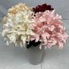 7 Heads Dahlia Bunch Flowers Brushed Cloth Violet Bridal Bouquet  Wedding Party
