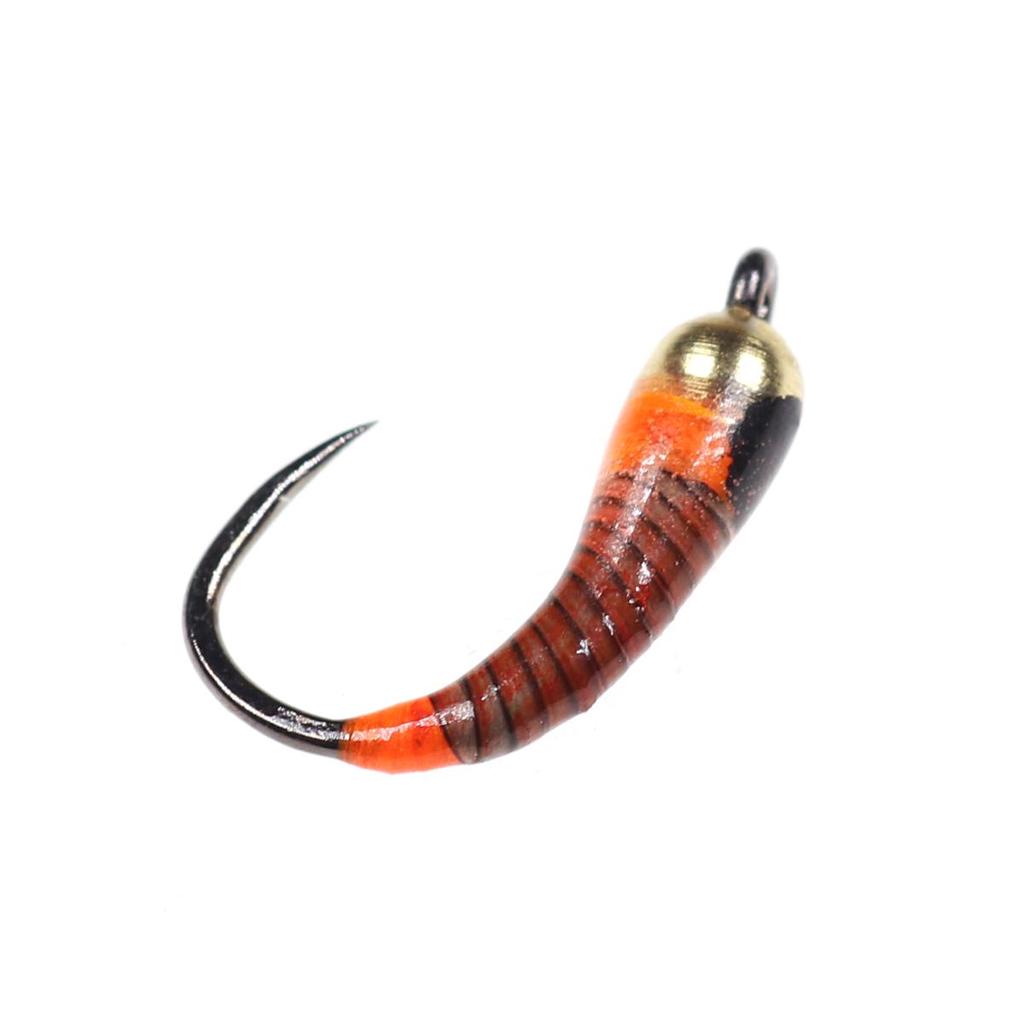 Bimoo, 6 шт., размер 12, 14, 16, крючок без бородки, латунная бусина, голова павлина, перо нимфы, пердигона, рыболовные мухи, приманка для рыбалки на форель, приманка