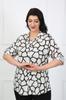 Women's Style Plus Size Shirt White Patterned Cotton Viscose Big Size Shirt